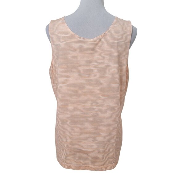 Chico's Size 3 (XL/16) Peach & White Abstract Striped Tank Top, Exc. Used Cond. - Picture 5 of 12